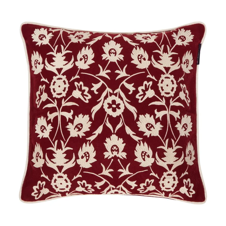 플라워 수놓은 울 믹스 베개커버 50x50 cm - Red-Light beige - Lexington | 렉싱턴