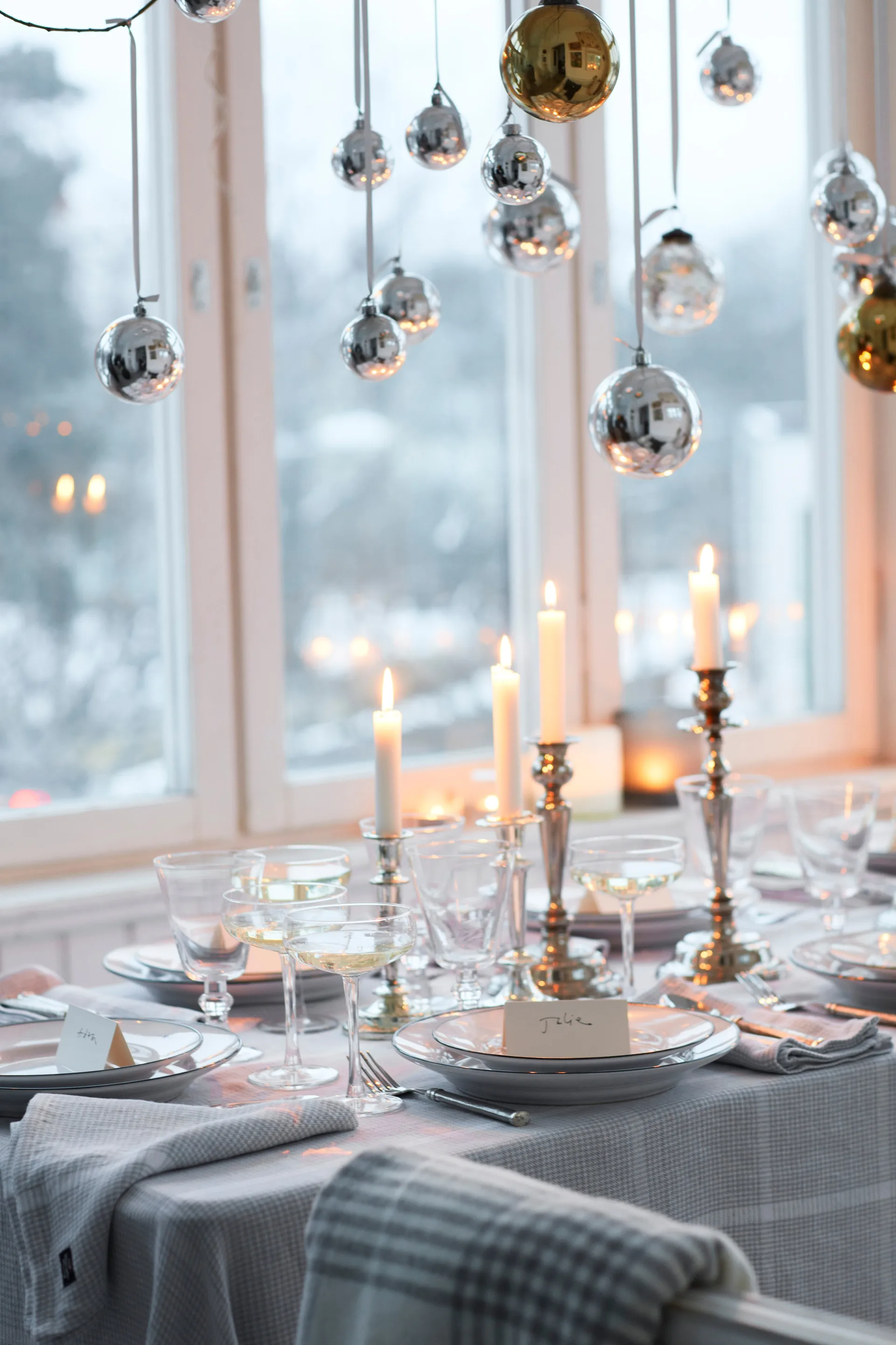 페피타 체크 코튼 리넨 패브릭 냅킨 50x50 cm, White-light grey Lexington | 렉싱턴