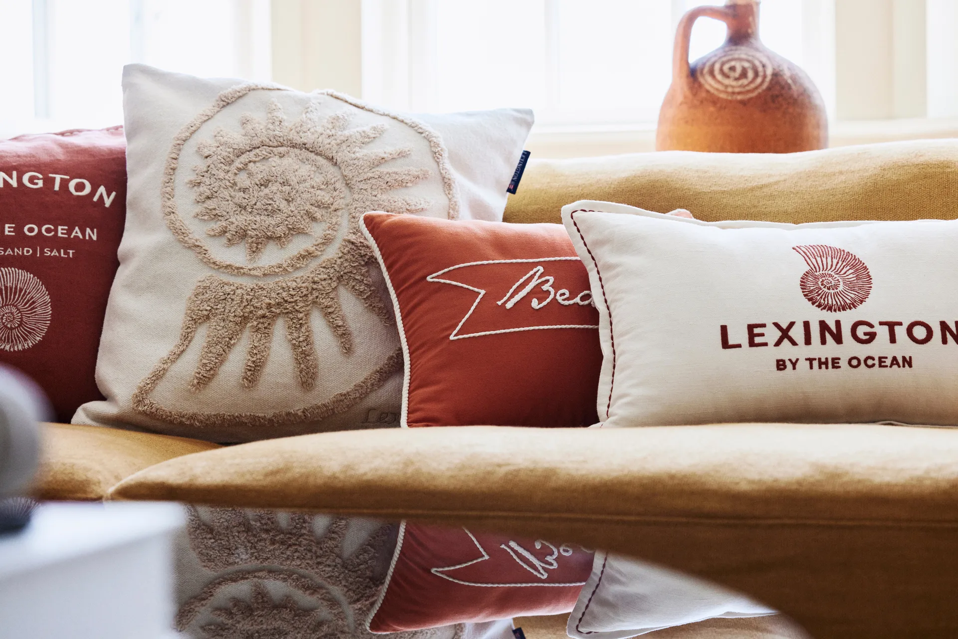 러그 셸 코튼 캔버스 쿠션 커버 50x50 cm, White Lexington | 렉싱턴