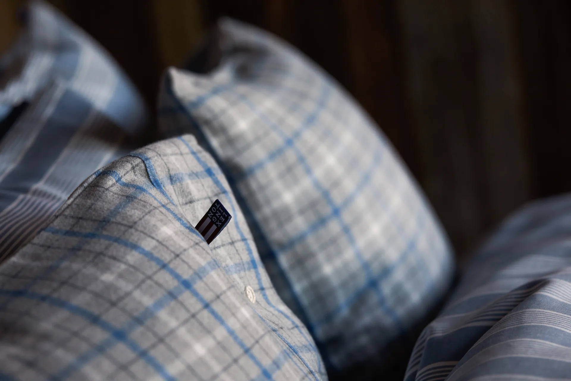 체크 코튼 플란넬 베개커버 50x60 cm, Grey-blue Lexington | 렉싱턴