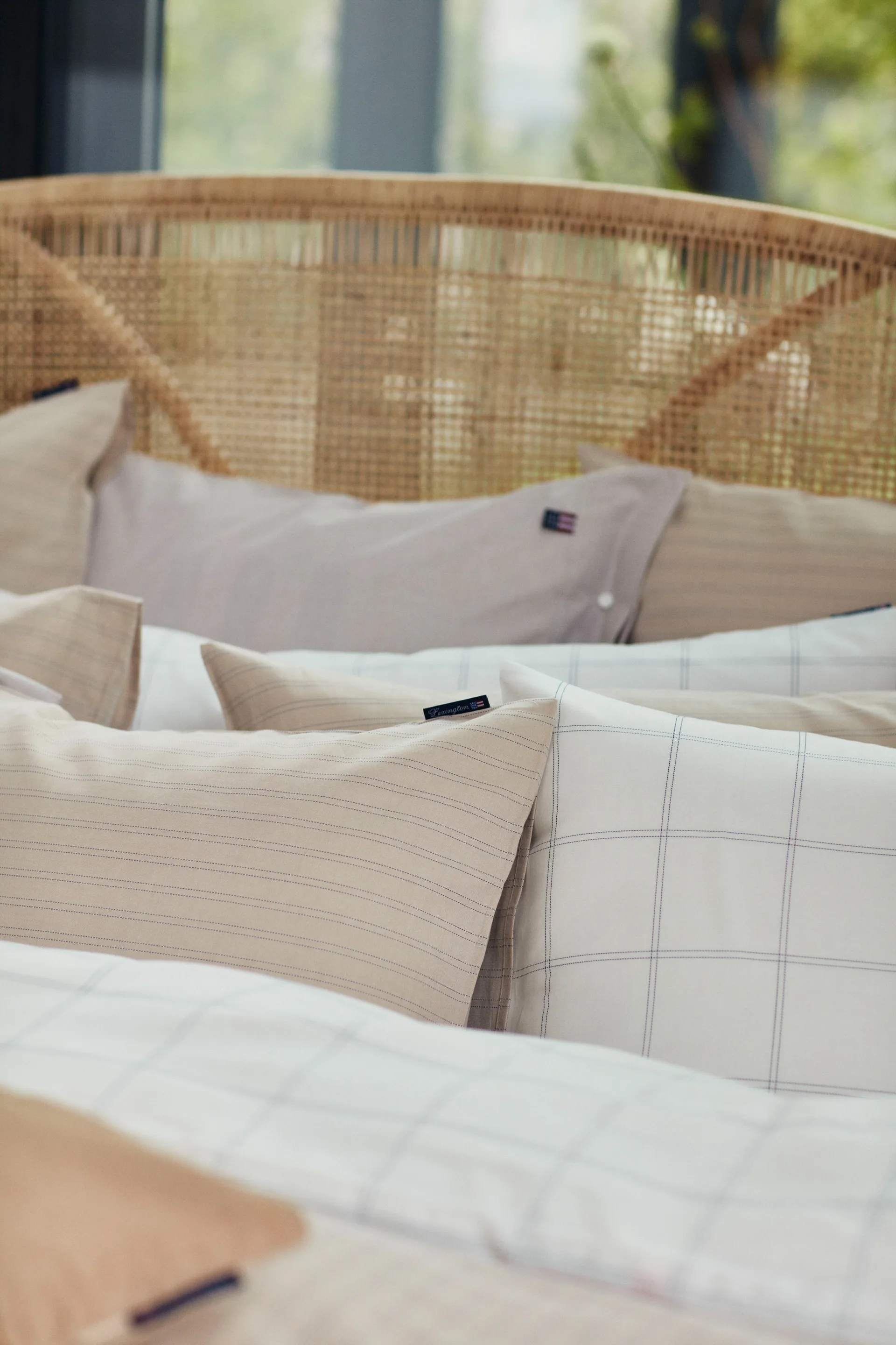 체크 베개커버 봄울-리오셀 50x60 cm, Off white-dark blue Lexington | 렉싱턴