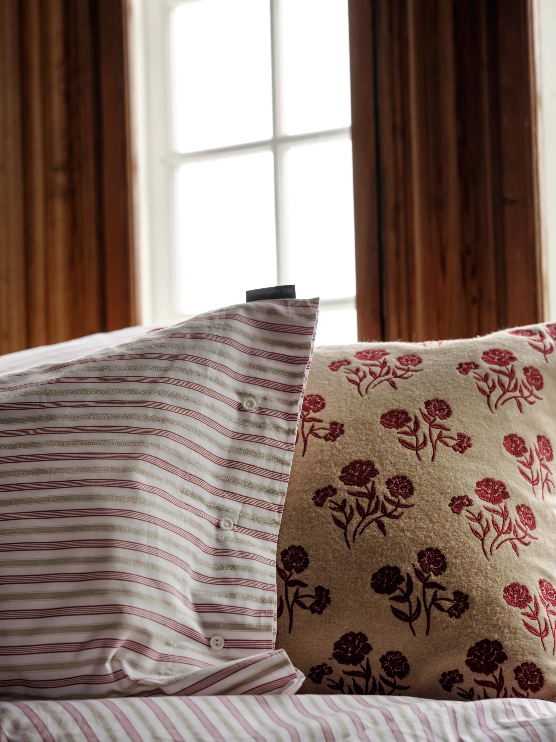 도비 스트라입드 코튼 포플린 베개 커버 50x60 cm, Red-beige-white Lexington | 렉싱턴