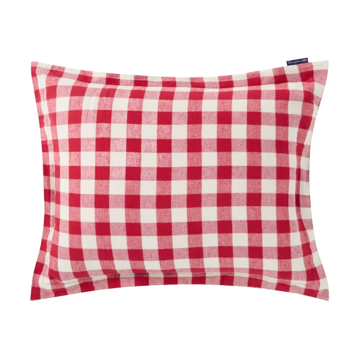 체크 코튼 플란넬 베개커버 50x60 cm - Red-light beige - Lexington | 렉싱턴