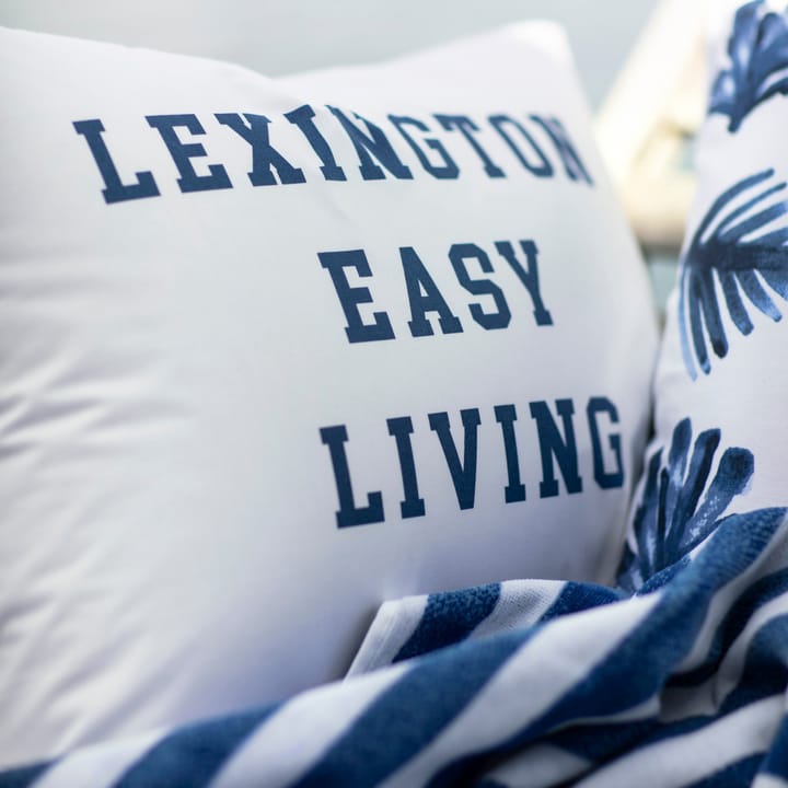 프린티드 오가닉 코튼 포플린 베개커버 50x60 cm - White-blue - Lexington | 렉싱턴