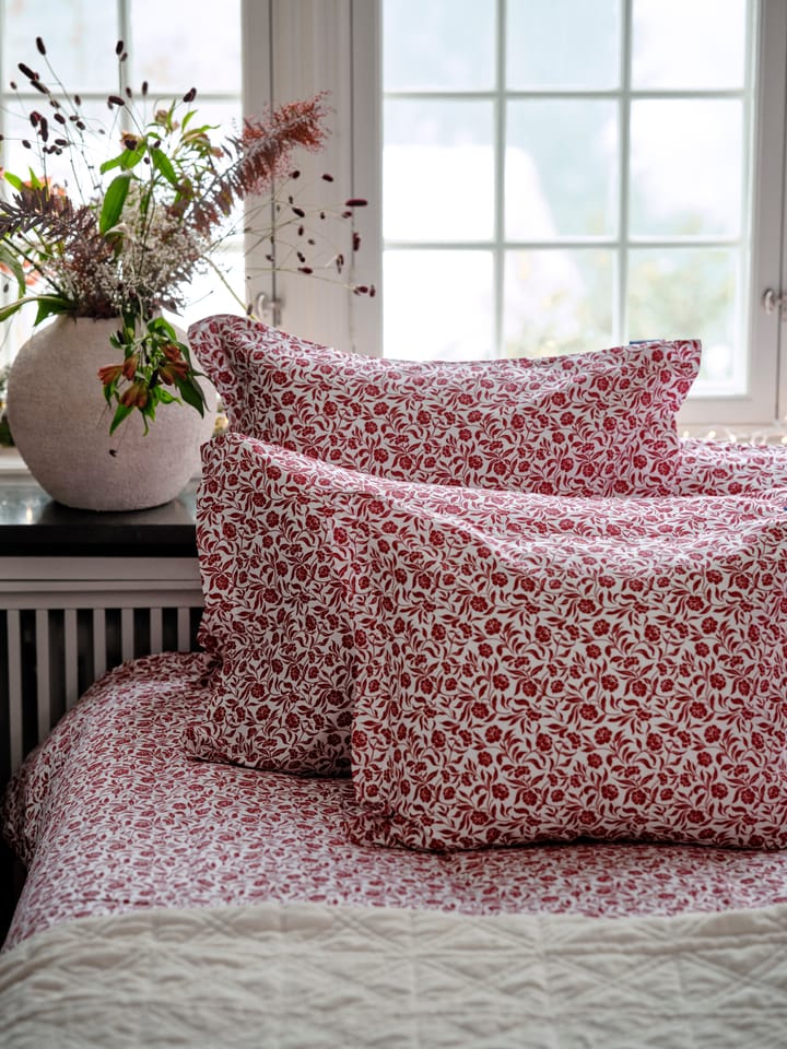 플라워 프린트 코튼 사틴 베개 커버 50x60 cm, White-red Lexington | 렉싱턴