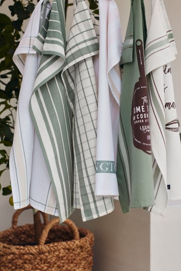 코튼 테리 로고 주방 타올 50x70 cm - Light beige-white-green - Lexington | 렉싱턴