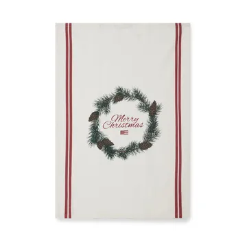 메리 크리스마스 오가닉 코튼 주방 타월 50x70 cm - White-red-green - Lexington | 렉싱턴