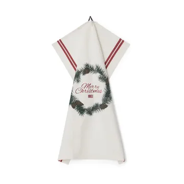 메리 크리스마스 오가닉 코튼 주방 타월 50x70 cm - White-red-green - Lexington | 렉싱턴