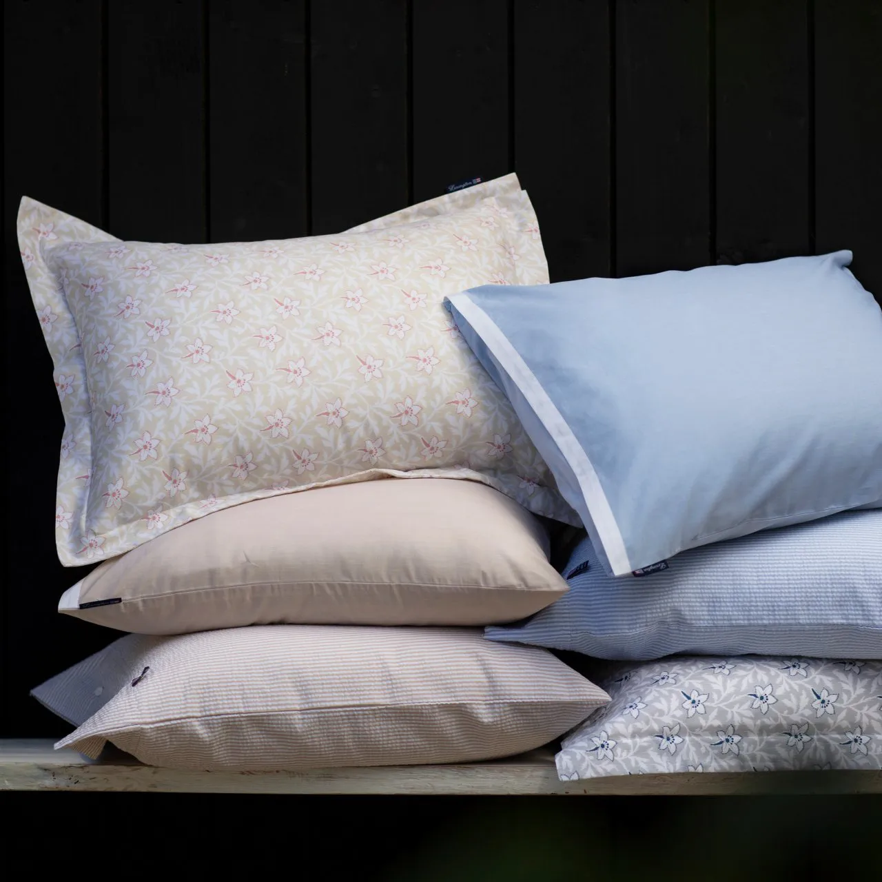 스트라이프 코튼 시어서커 베개커버 65x65 cm, beige-white Lexington | 렉싱턴