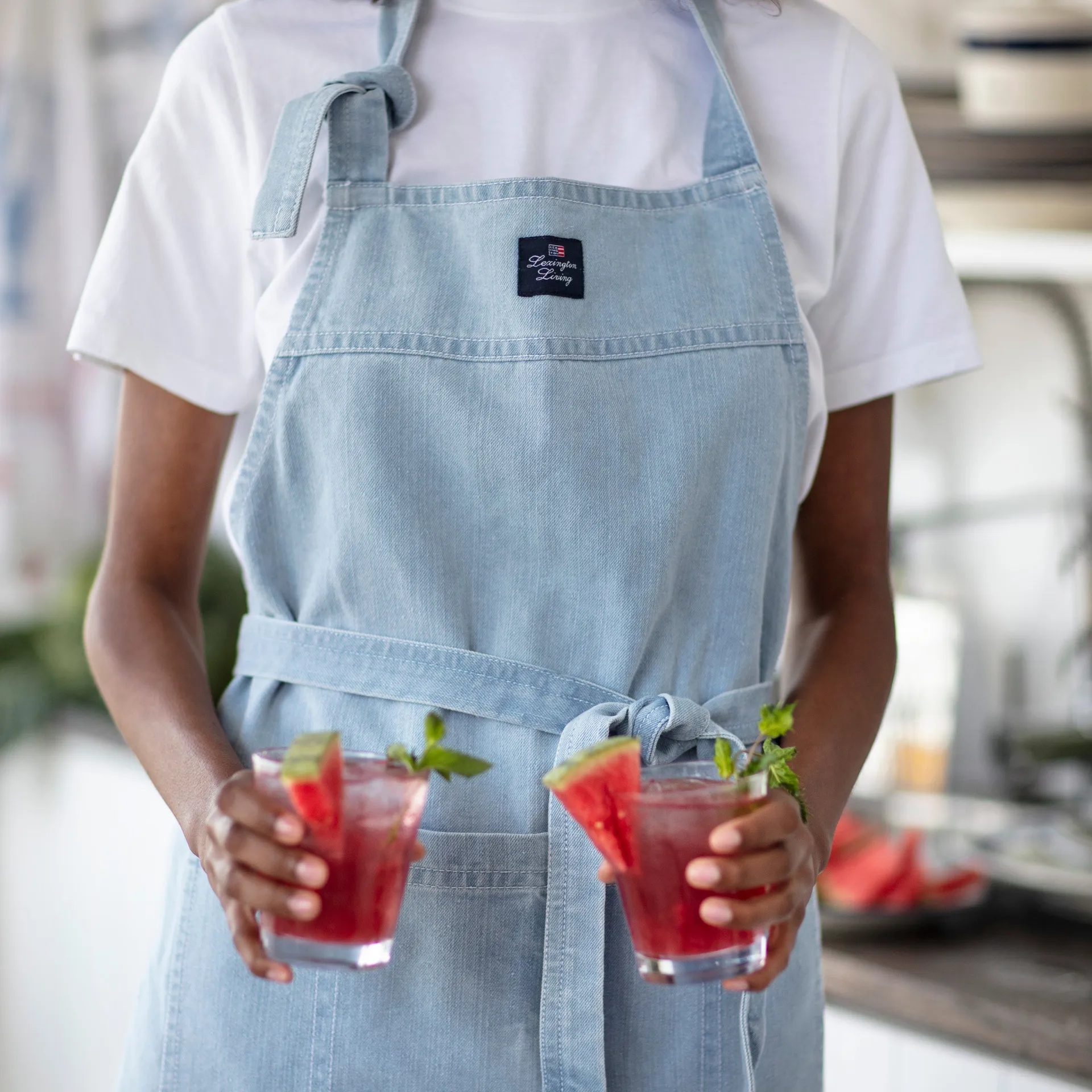 워시드 데님 앞치마 80x105 cm, Light blue Denim Lexington | 렉싱턴