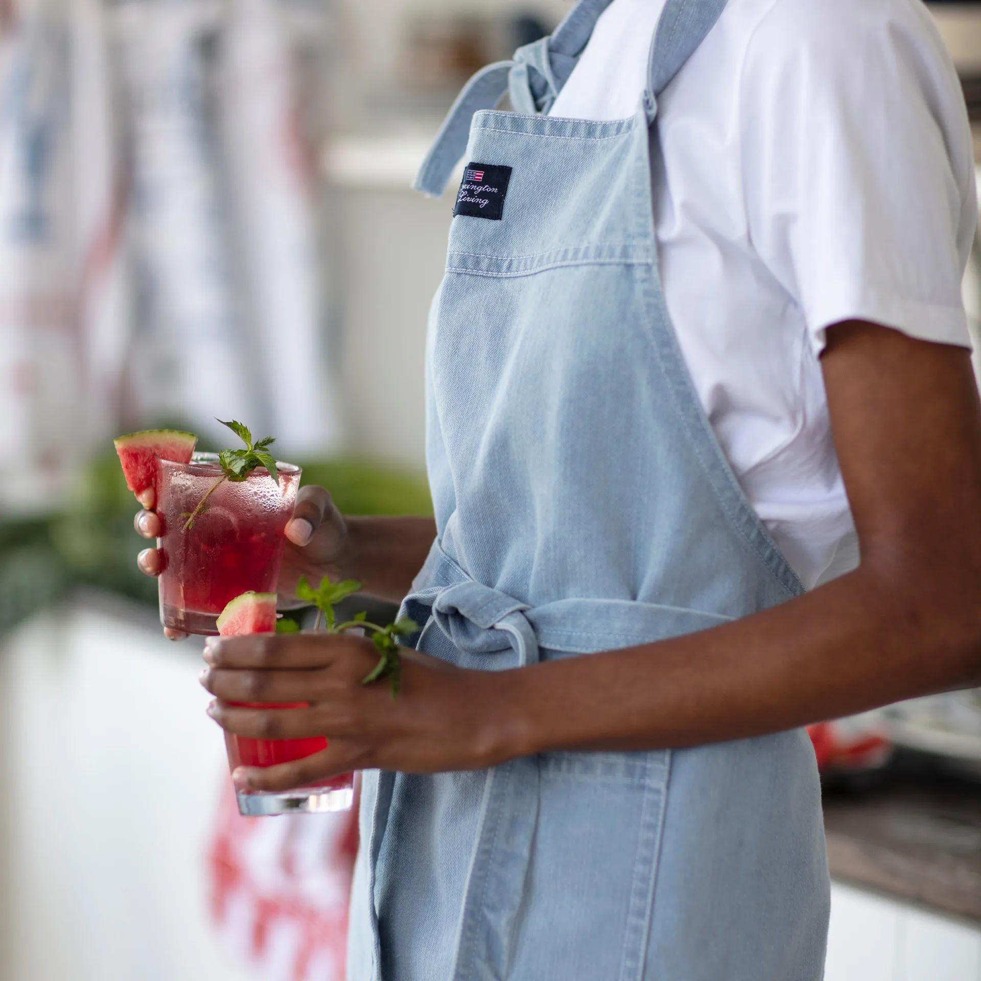 워시드 데님 앞치마 80x105 cm, Light blue Denim Lexington | 렉싱턴