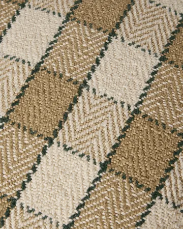 체크 오가닉 코튼 프린지 쿠션 커버 - Beige-light beige-green - Lexington | 렉싱턴