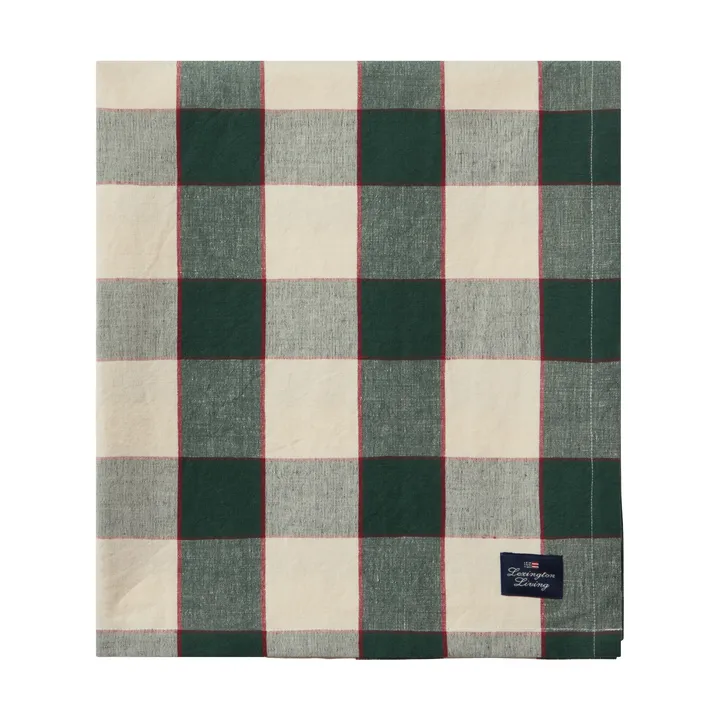 Checked 코튼 리넨 테이블클로스 150x250 cm - Green-light beige-red - Lexington | 렉싱턴
