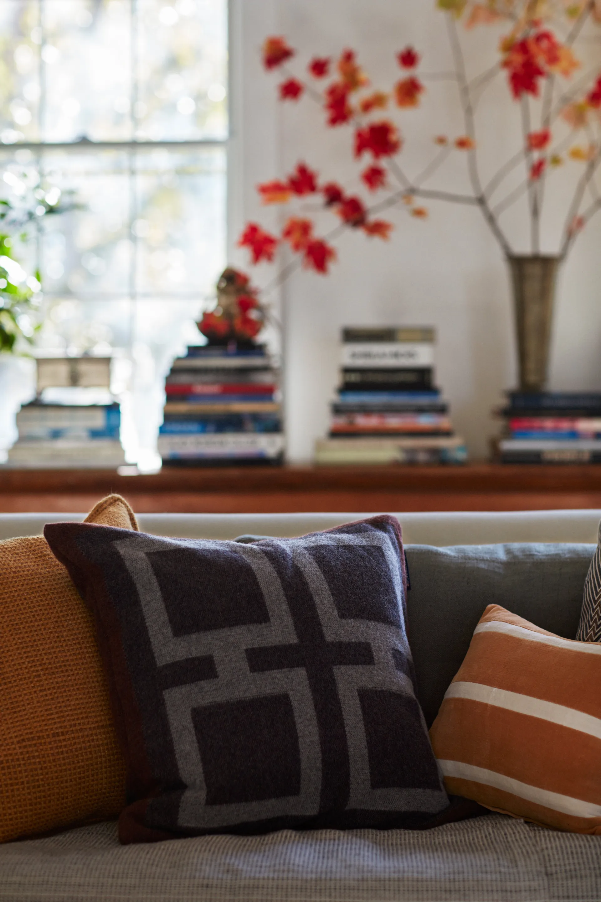 Graphic Recycled 울 쿠션 커버 50x50 cm, Dark grey-white-brown Lexington | 렉싱턴