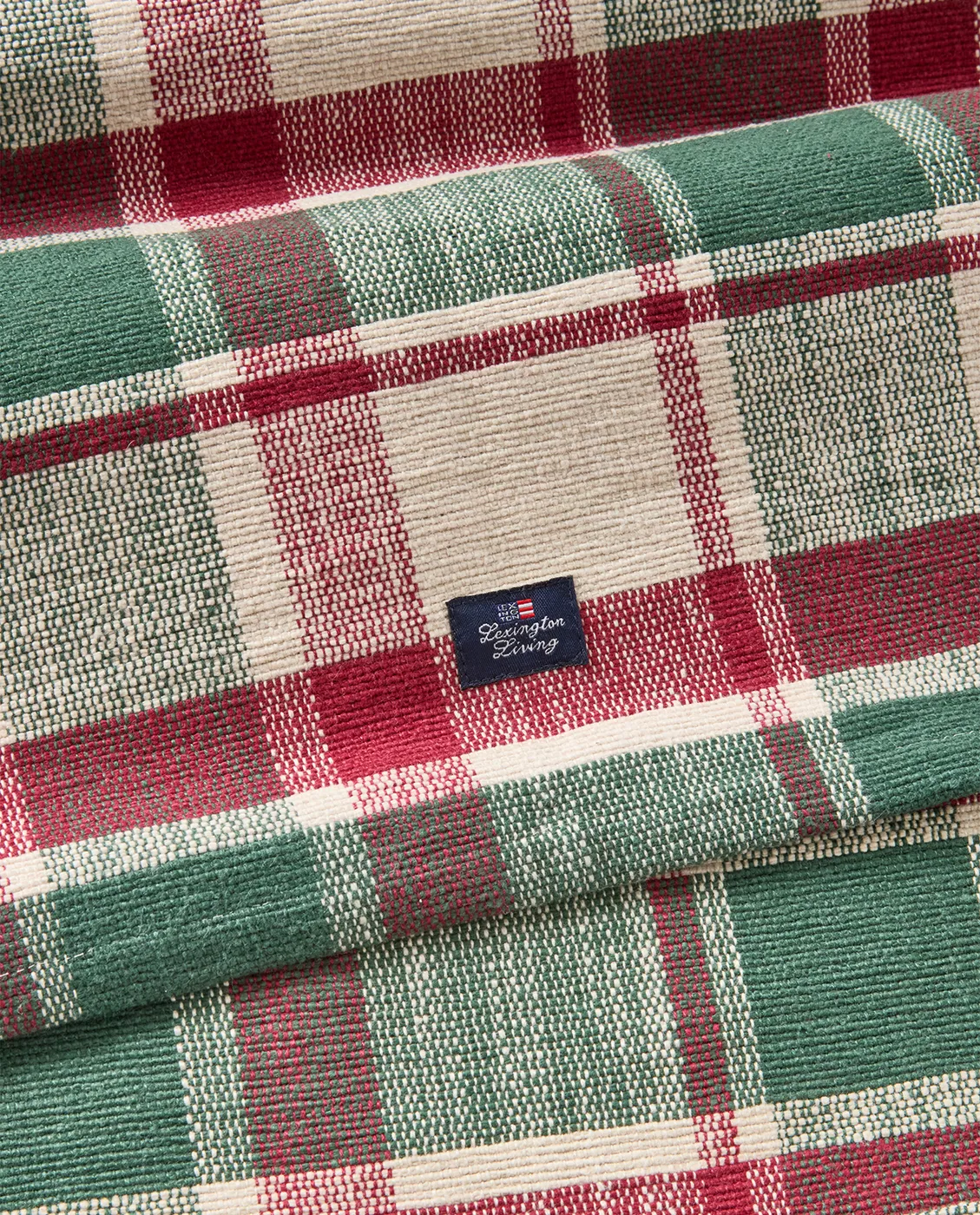 체크 오가닉 코튼 러너, Green-red-beige, 50x150 cm Lexington | 렉싱턴