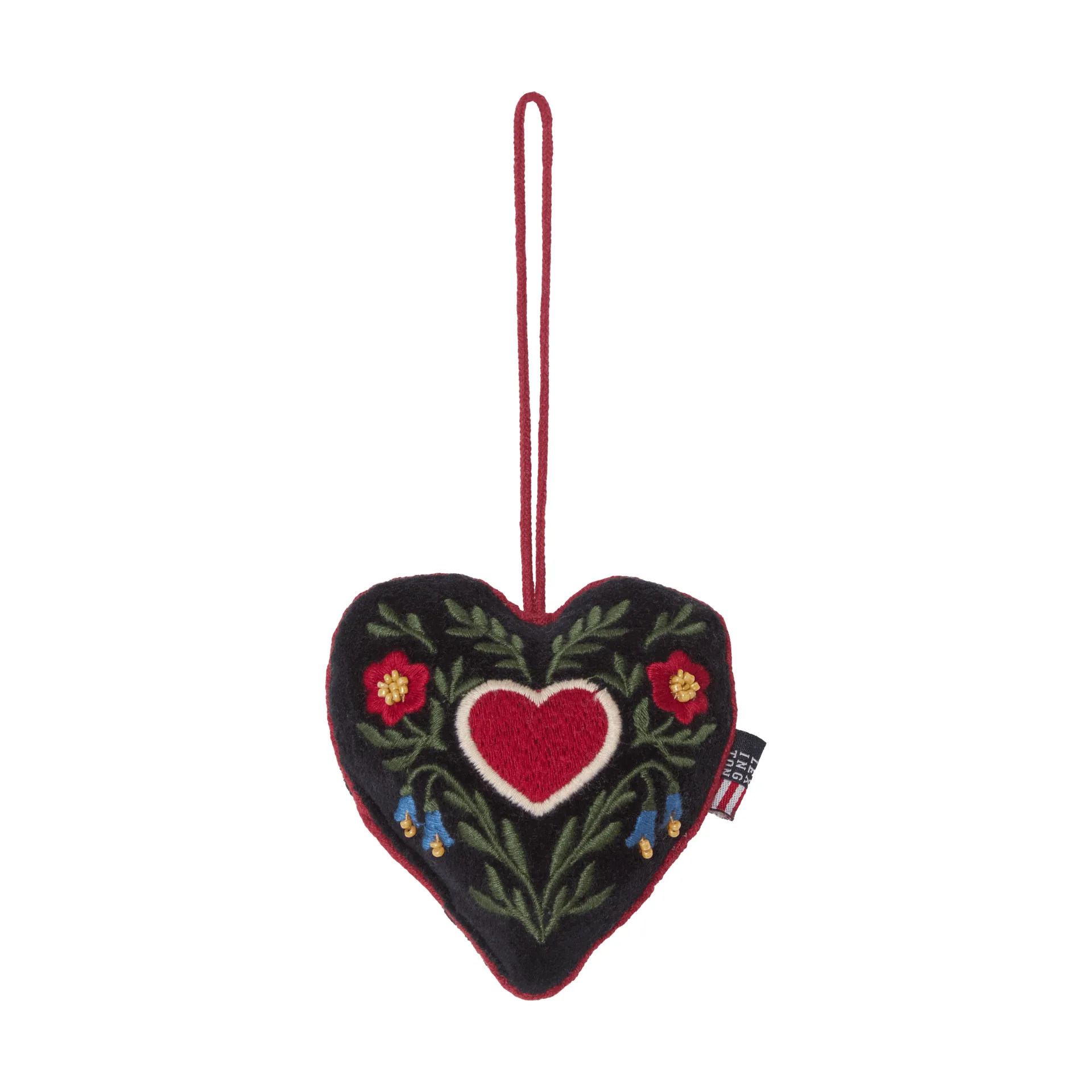 Heart 유기농 벨벳 코튼 크리스마스 오너먼트, 멀티, 13x10x3 cm Lexington | 렉싱턴