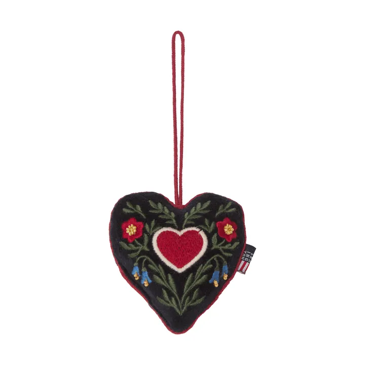 Heart 유기농 벨벳 코튼 크리스마스 오너먼트 - 멀티, 13x10x3 cm - Lexington | 렉싱턴