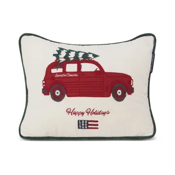Holiday Car 오가닉 코튼 벨벳 쿠션 30x40 cm - White-red multi - Lexington | 렉싱턴