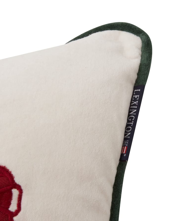 Holiday Car 오가닉 코튼 벨벳 쿠션 30x40 cm, White-red multi Lexington | 렉싱턴