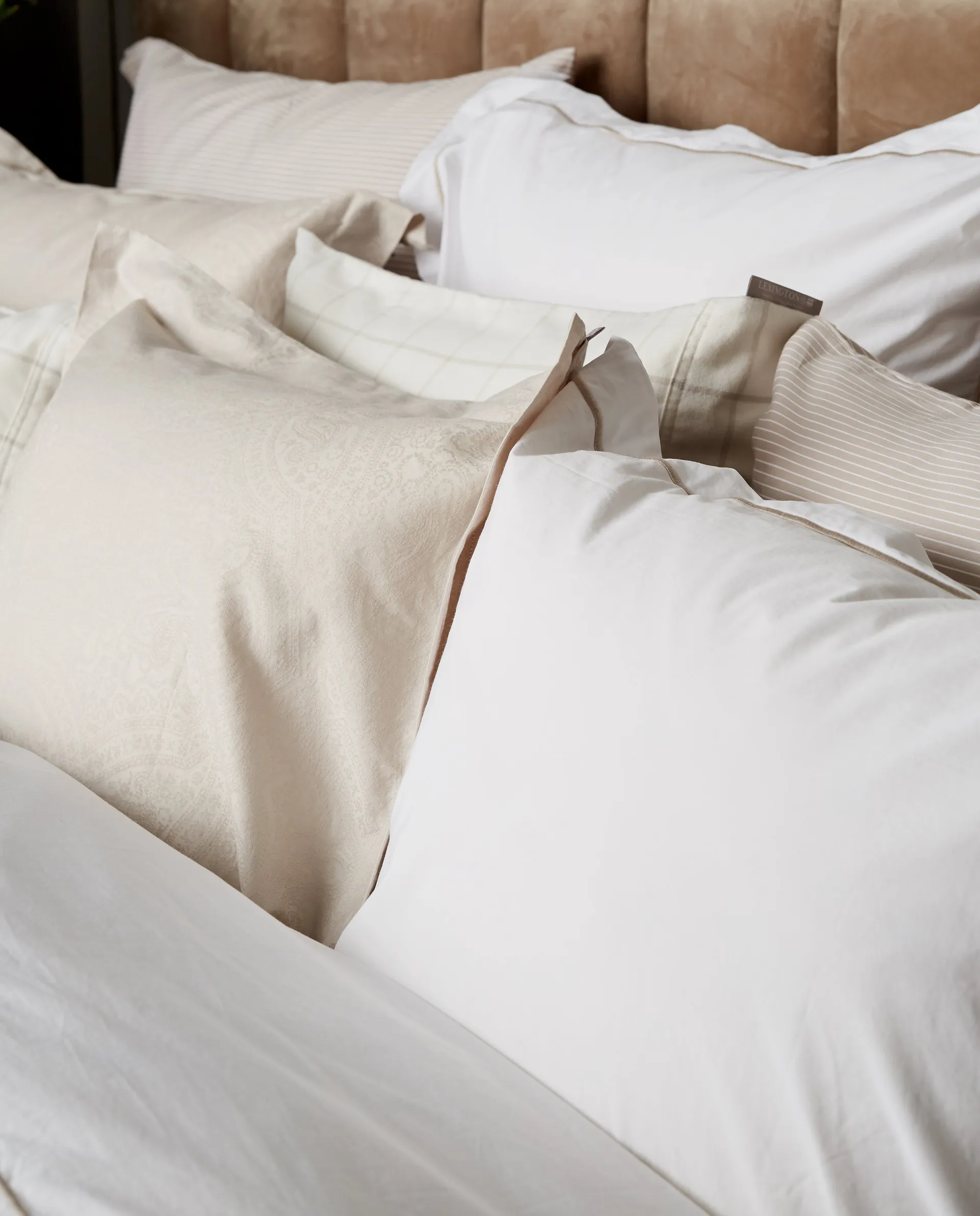 Hotel 새틴 자카드 배게 커버 65x65 cm, Light beige Lexington | 렉싱턴