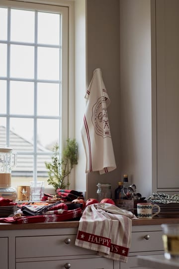 스트라이프 코튼 테리 jacquard 티 타월 50x70 cm - Beige-red - Lexington | 렉싱턴