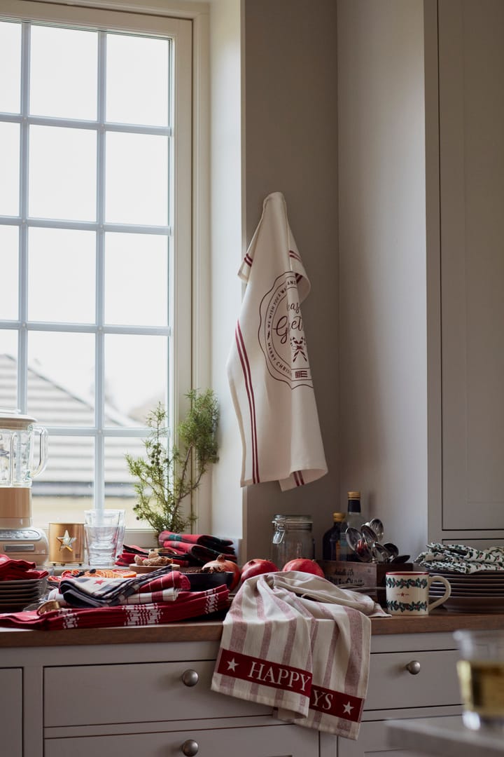 스트라이프 코튼 테리 jacquard 티 타월 50x70 cm, Beige-red Lexington | 렉싱턴