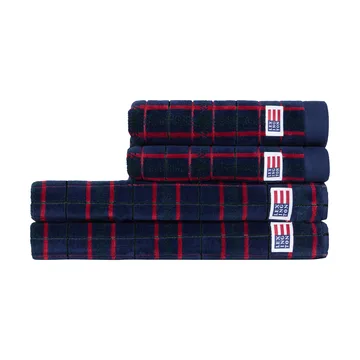 Lexington 체크 타월 4개 세트 - Navy-green, 2개 50x70 cm, 2개 70x30 cm - Lexington | 렉싱턴