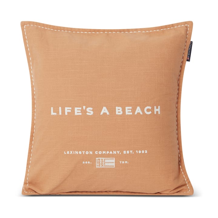 Life's A 비치 Embroidered 베개커버 50x50 cm - Beige-white - Lexington | 렉싱턴