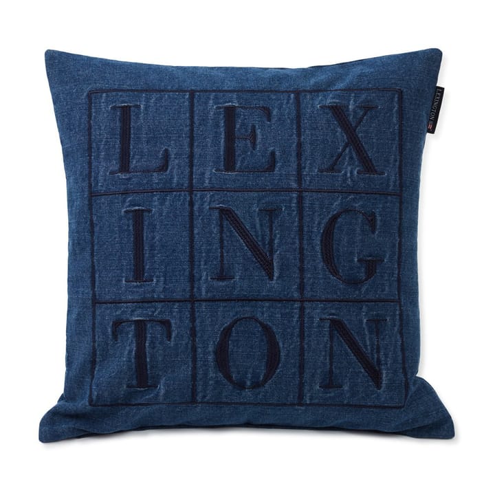 아이콘 데님 Logo 쿠션 커버 50x50 cm - Denim blue - Lexington | 렉싱턴