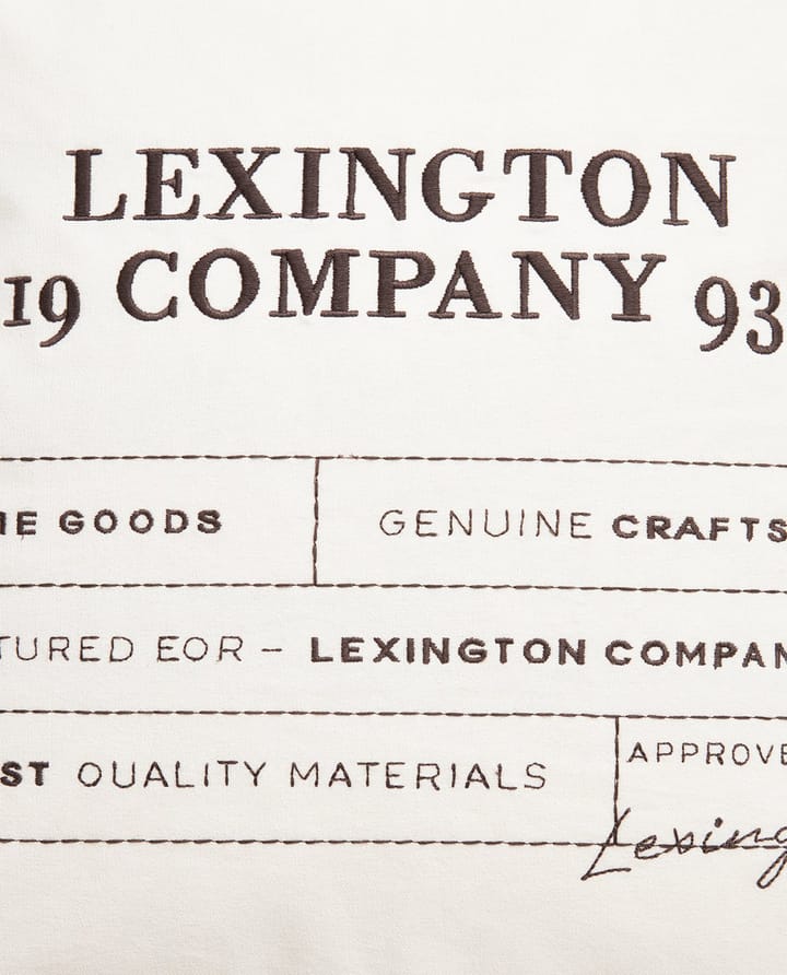 Logo 오가닉 코튼 캔버스 쿠션 커버 50x50 cm - White - Lexington | 렉싱턴