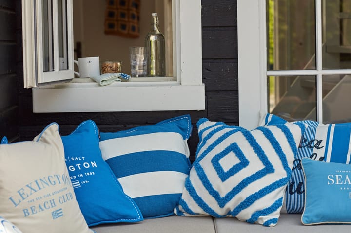 씨 샌드 솔트 Logo Embroidered 베개커버 50x50 cm, Blue-white Lexington | 렉싱턴