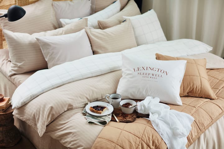 체크 베개커버 코튼-lyocell 65x65 cm, Off white-dark blue Lexington | 렉싱턴