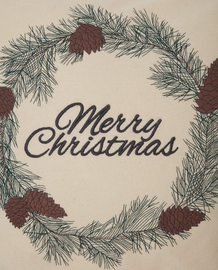 Merry 크리스마스 울 믹스 쿠션 커버 50x50 cm, White-green-beige Lexington | 렉싱턴