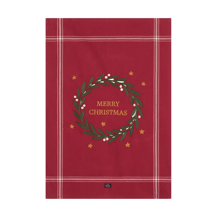 Merry 크리스마스 오가닉 코튼 주방 타월 50x70 cm - Red-Light beige - Lexington | 렉싱턴
