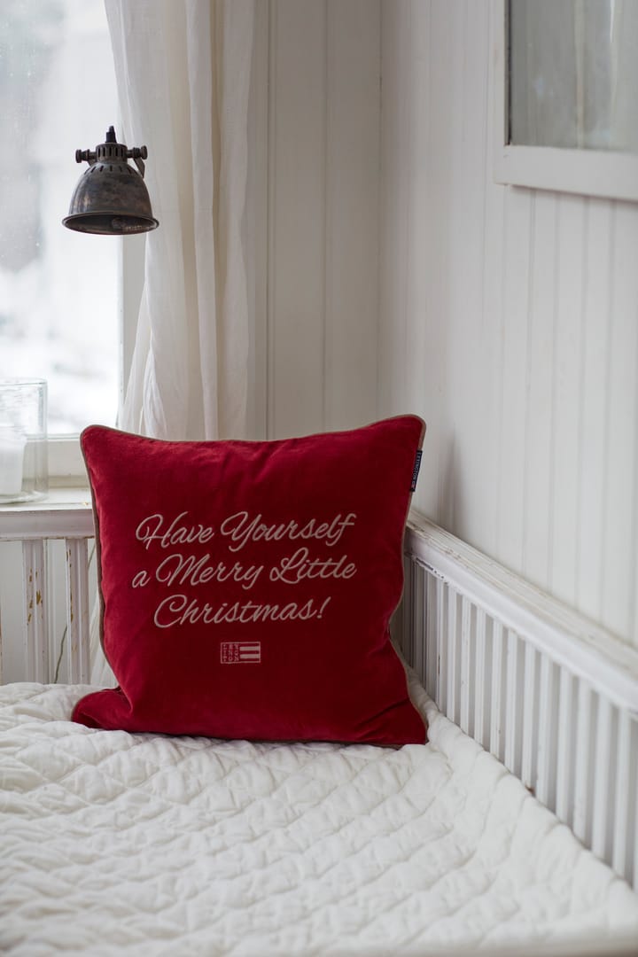 Merry Little 오가닉 코튼 벨벳 쿠션 커버 50x50 cm, Red-beige Lexington | 렉싱턴