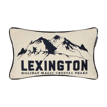 Mountains Logo 울 혼방 데코 쿠션 - White-navy, 50x30 cm - Lexington | 렉싱턴