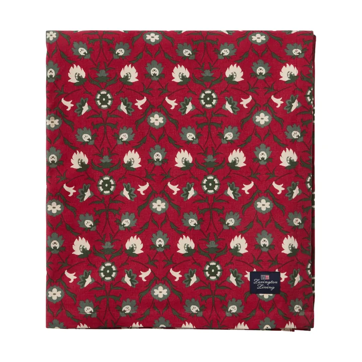 플라워 프린트 유기농 코튼 테이블 클로스 - Red-beige-green, 150x250 cm - Lexington | 렉싱턴