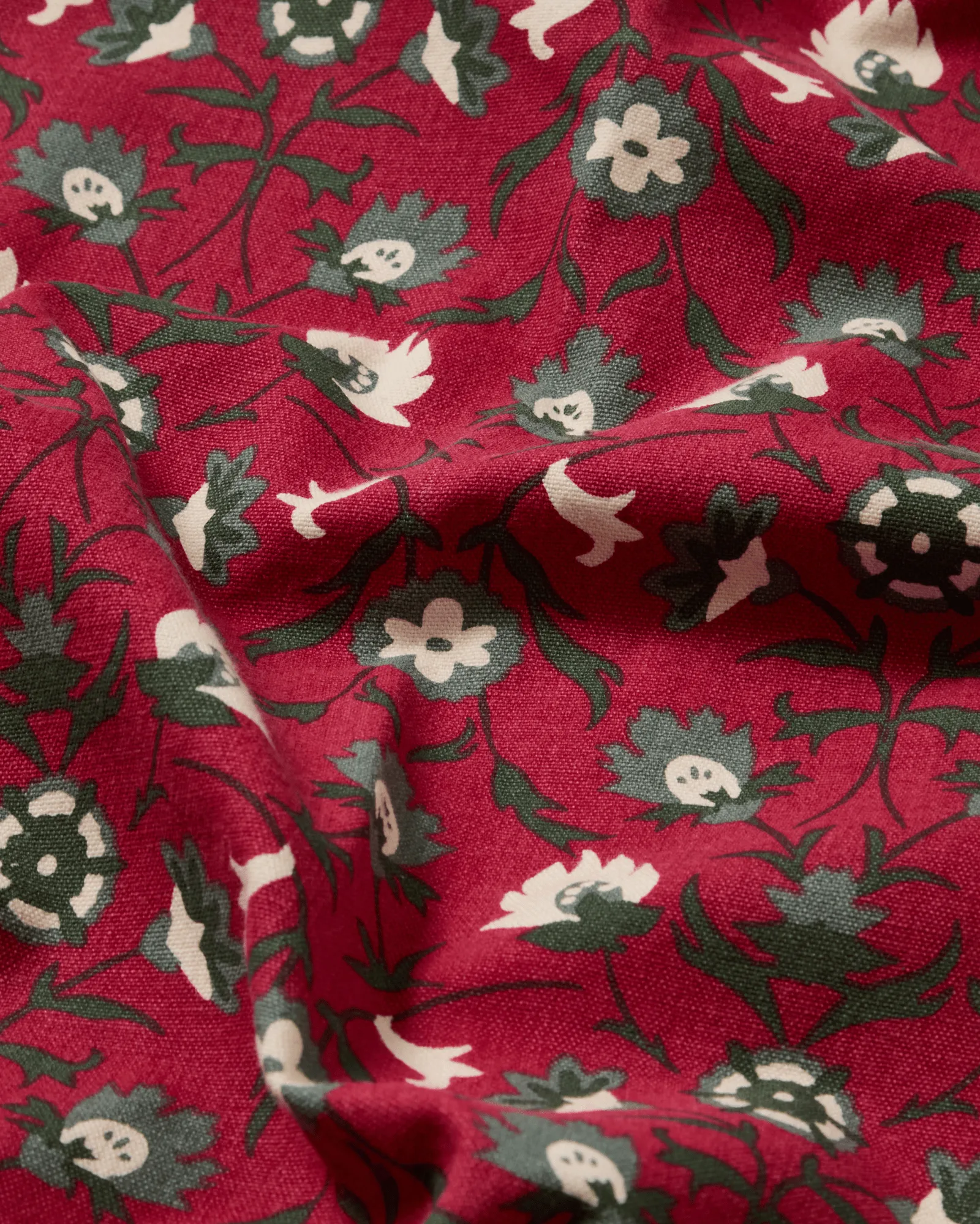 플라워 프린트 유기농 코튼 테이블 클로스, Red-beige-green, 150x250 cm Lexington | 렉싱턴