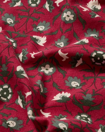 플라워 프린트 유기농 코튼 테이블 클로스 - Red-beige-green, 150x350 cm - Lexington | 렉싱턴