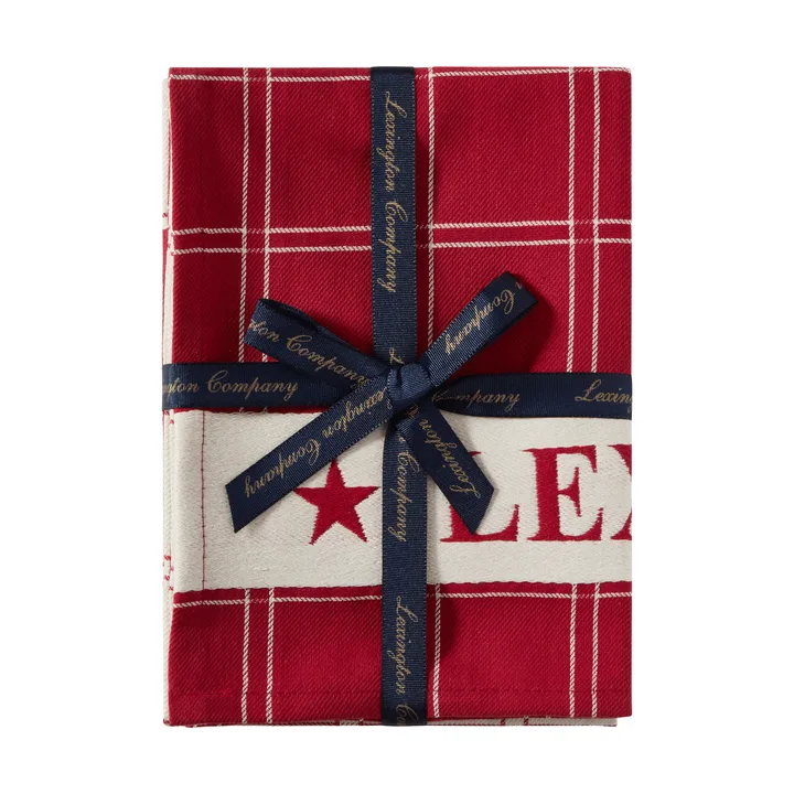 자카드 직조 코튼 키친 타월 - Red-white, 50x70 cm - Lexington | 렉싱턴