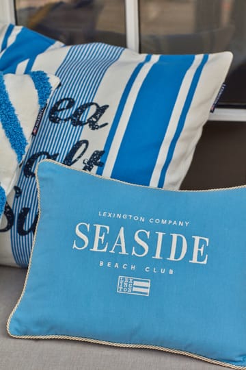 Seaside 스몰 오가닉 코튼 트윌 쿠션 30x40 cm - Blue-light beige - Lexington | 렉싱턴