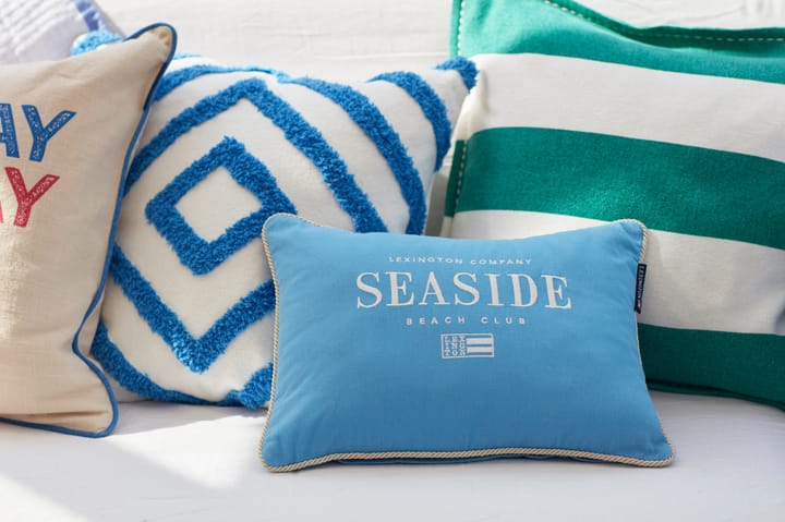 Seaside 스몰 오가닉 코튼 트윌 쿠션 30x40 cm, Blue-light beige Lexington | 렉싱턴