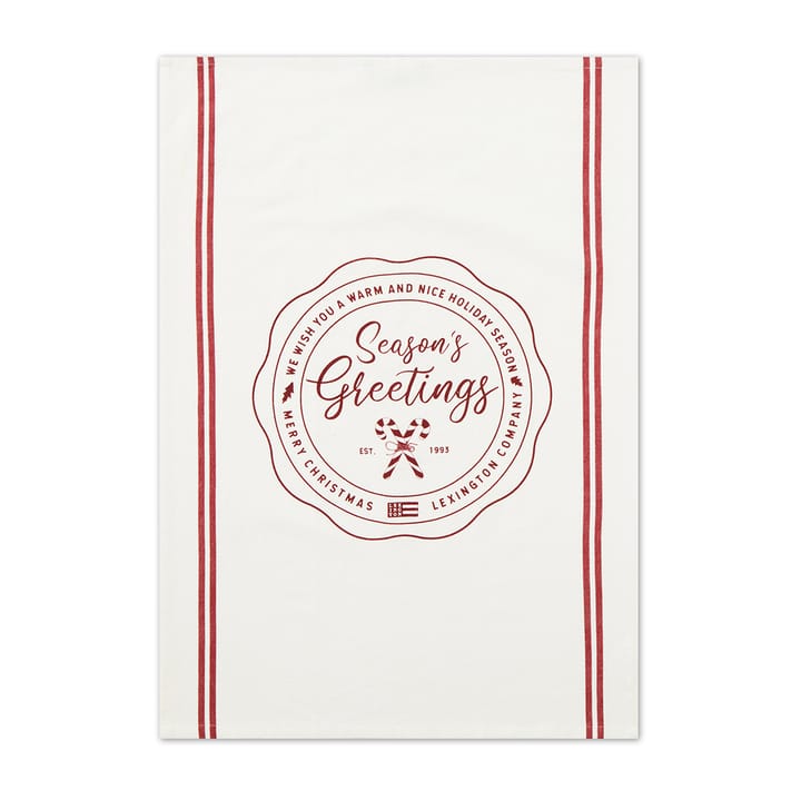 Seasons Greetings 프린티드 티 타월 50x70 cm - White-red - Lexington | 렉싱턴