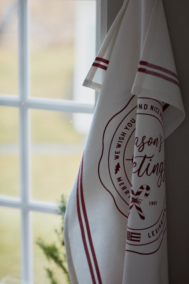 Seasons Greetings 프린티드 티 타월 50x70 cm, White-red Lexington | 렉싱턴