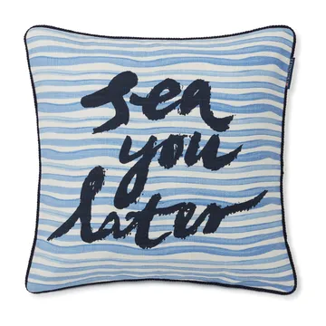 See You Later 코튼 캔버스 베개커버 50x50 cm - White-blue - Lexington | 렉싱턴