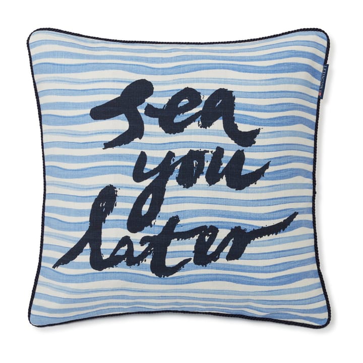 See You Later 코튼 캔버스 베개커버 50x50 cm, White-blue Lexington | 렉싱턴
