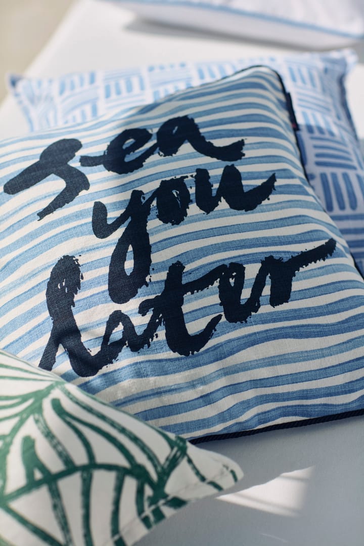 See You Later 코튼 캔버스 베개커버 50x50 cm, White-blue Lexington | 렉싱턴