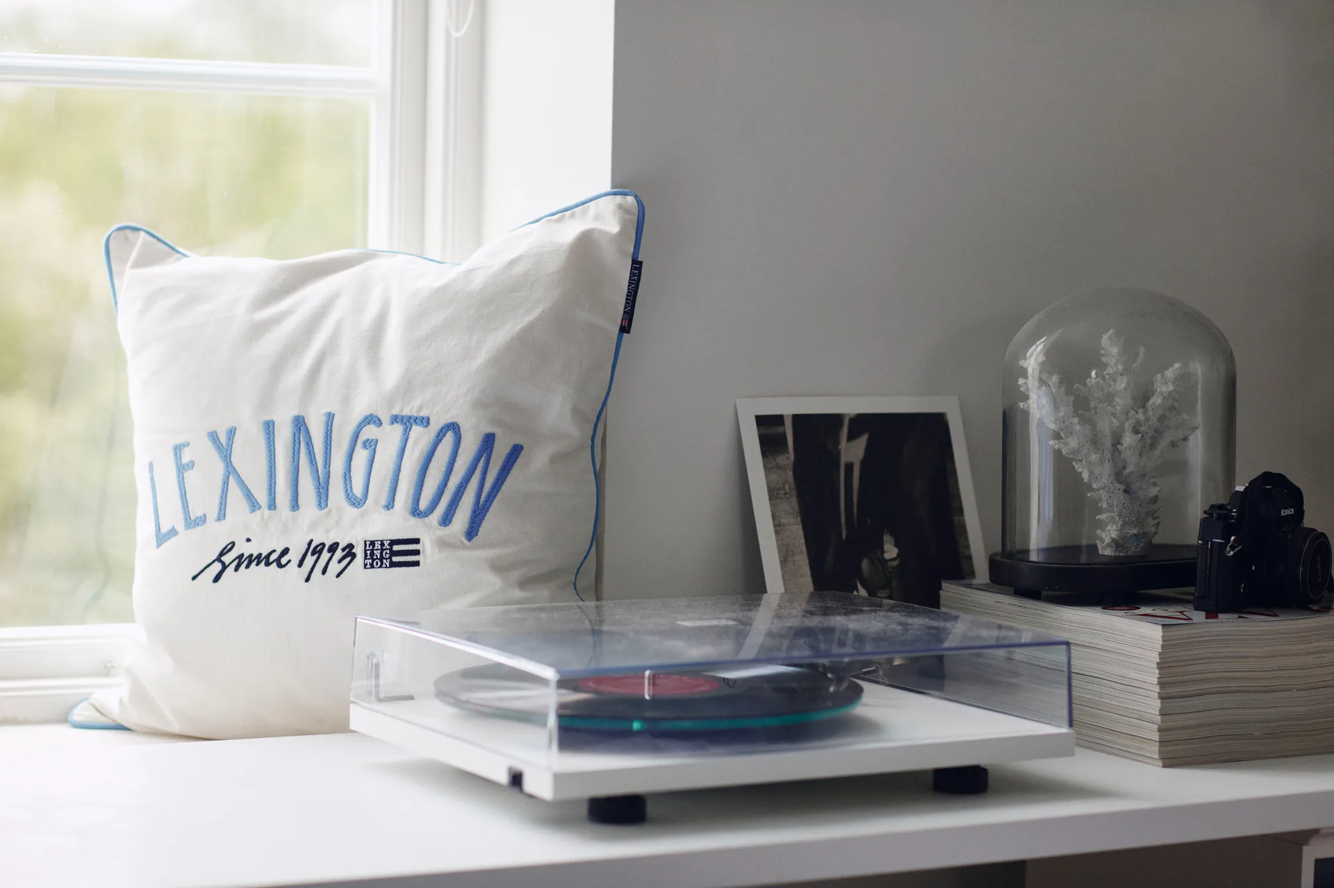 Since 1993 오가닉 코튼 베개커버 50x50 cm, White-blue Lexington | 렉싱턴