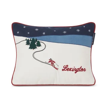 Skier 오가닉 코튼 트윌 쿠션 30x40 cm - White-dark blue multi - Lexington | 렉싱턴