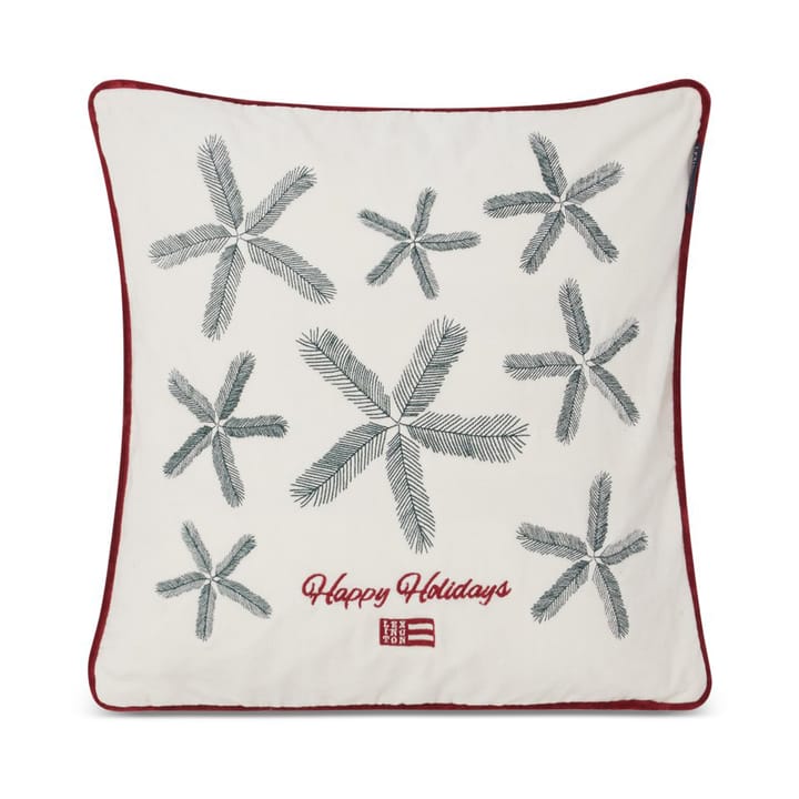 Spruce Stars 오가닉 코튼 벨벳 쿠션 커버 50x50 cm, White-green-red Lexington | 렉싱턴